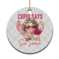 67 Valetines Ceramic Ornament Funny Cupid Says Six Seven - Wonder Print Shop