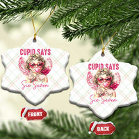 67 Valetines Ceramic Ornament Funny Cupid Says Six Seven - Wonder Print Shop