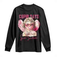 67 Valetines Long Sleeve Shirt Funny Cupid Says Six Seven - Wonder Print Shop