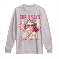 67 Valetines Long Sleeve Shirt Funny Cupid Says Six Seven - Wonder Print Shop
