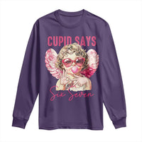 67 Valetines Long Sleeve Shirt Funny Cupid Says Six Seven - Wonder Print Shop