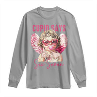 67 Valetines Long Sleeve Shirt Funny Cupid Says Six Seven - Wonder Print Shop