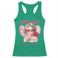 67 Valetines Racerback Tank Top Funny Cupid Says Six Seven - Wonder Print Shop