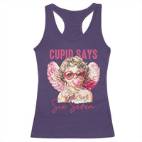 67 Valetines Racerback Tank Top Funny Cupid Says Six Seven - Wonder Print Shop