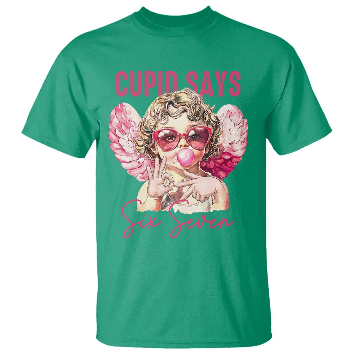 67 Valetines T Shirt Funny Cupid Says Six Seven - Wonder Print Shop