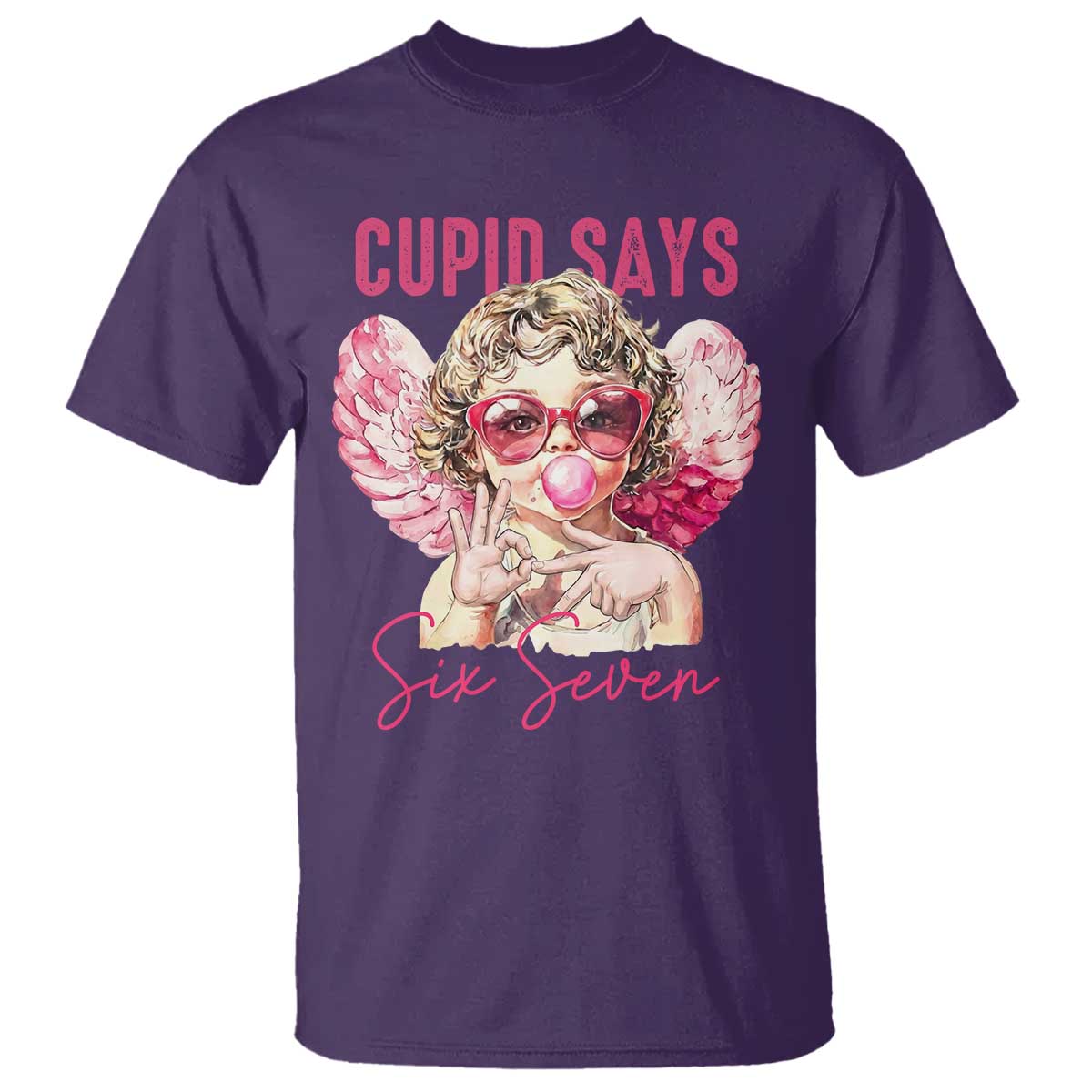 67 Valetines T Shirt Funny Cupid Says Six Seven - Wonder Print Shop