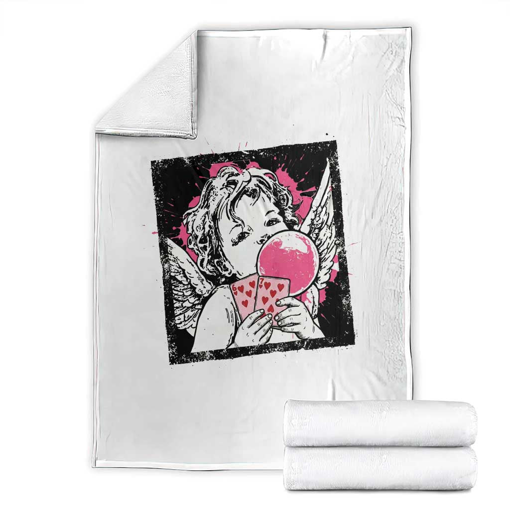 Funny 67 Valentines Throw Blanket Cupid Playing Cards Six Seven - Wonder Print Shop