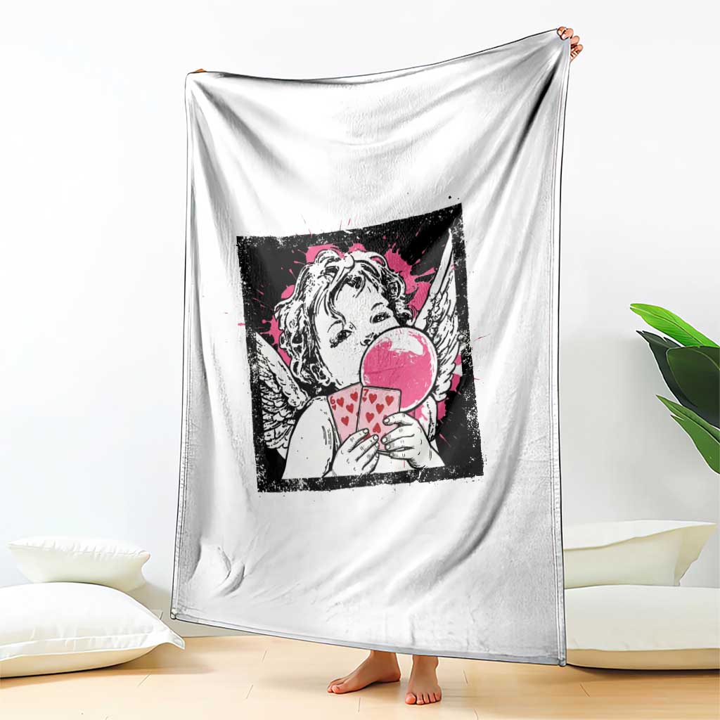 Funny 67 Valentines Throw Blanket Cupid Playing Cards Six Seven - Wonder Print Shop