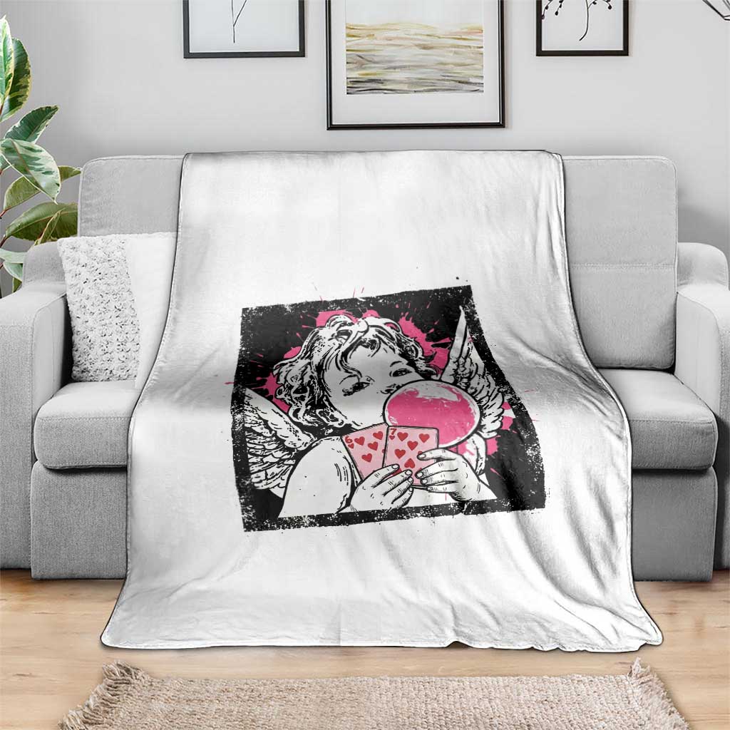 Funny 67 Valentines Throw Blanket Cupid Playing Cards Six Seven - Wonder Print Shop