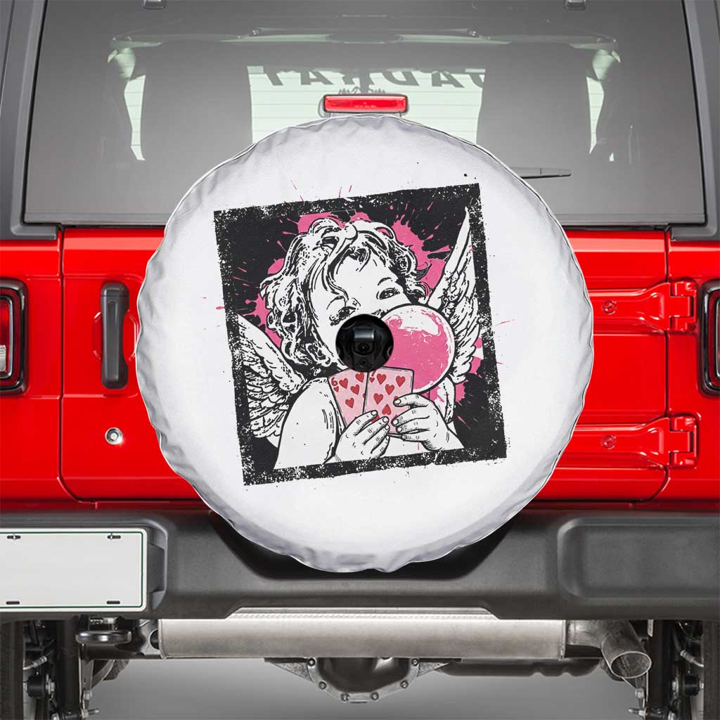Funny 67 Valentines Spare Tire Cover Cupid Playing Cards Six Seven - Wonder Print Shop