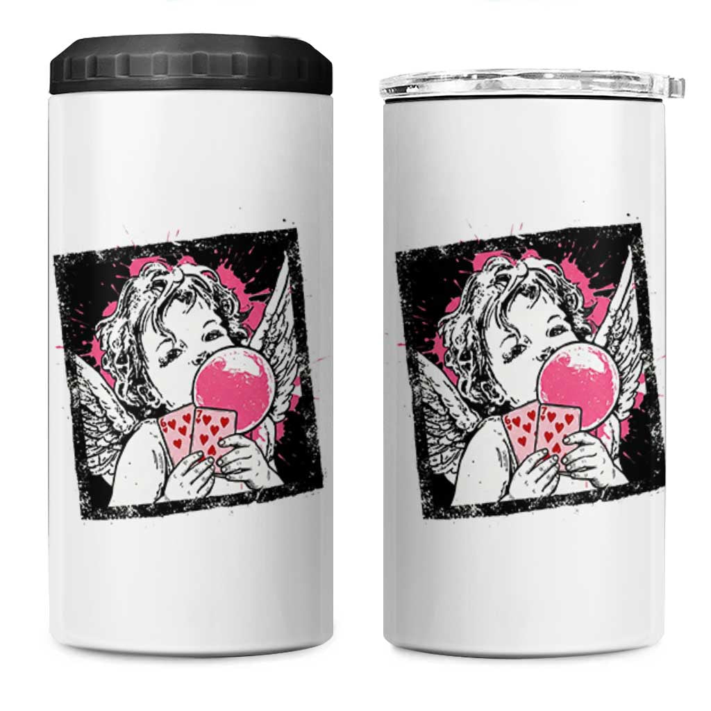Funny 67 Valentines 4 in 1 Can Cooler Tumbler Cupid Playing Cards Six Seven - Wonder Print Shop