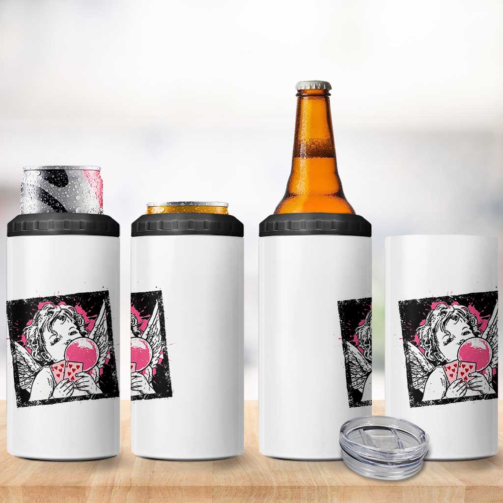 Funny 67 Valentines 4 in 1 Can Cooler Tumbler Cupid Playing Cards Six Seven - Wonder Print Shop