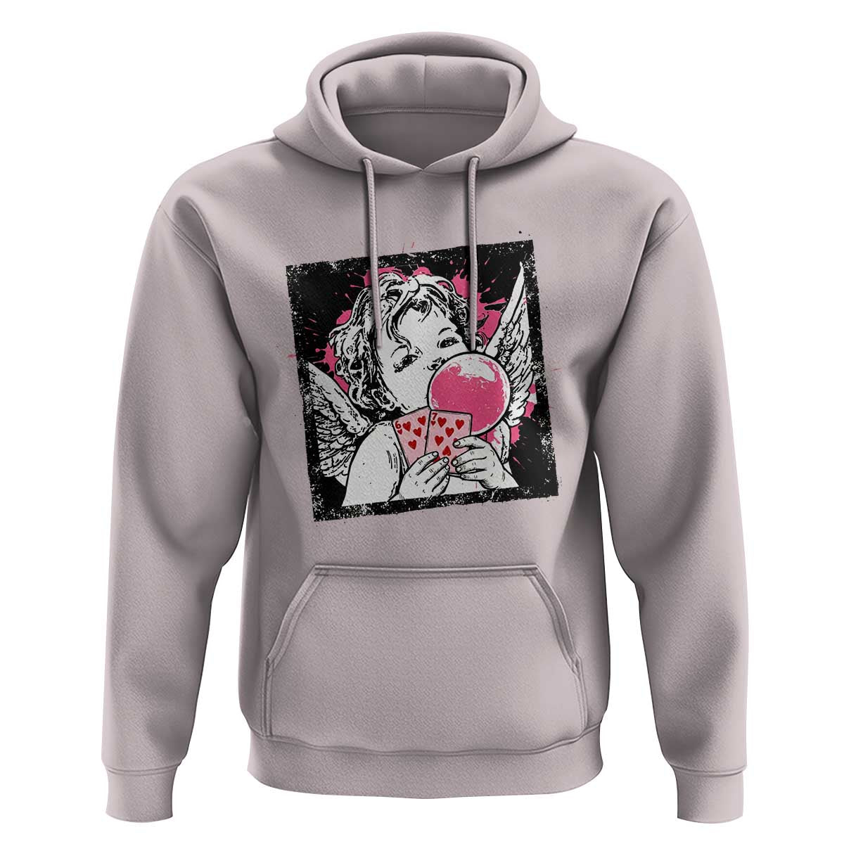 Funny 67 Valentines Hoodie Cupid Playing Cards Six Seven - Wonder Print Shop
