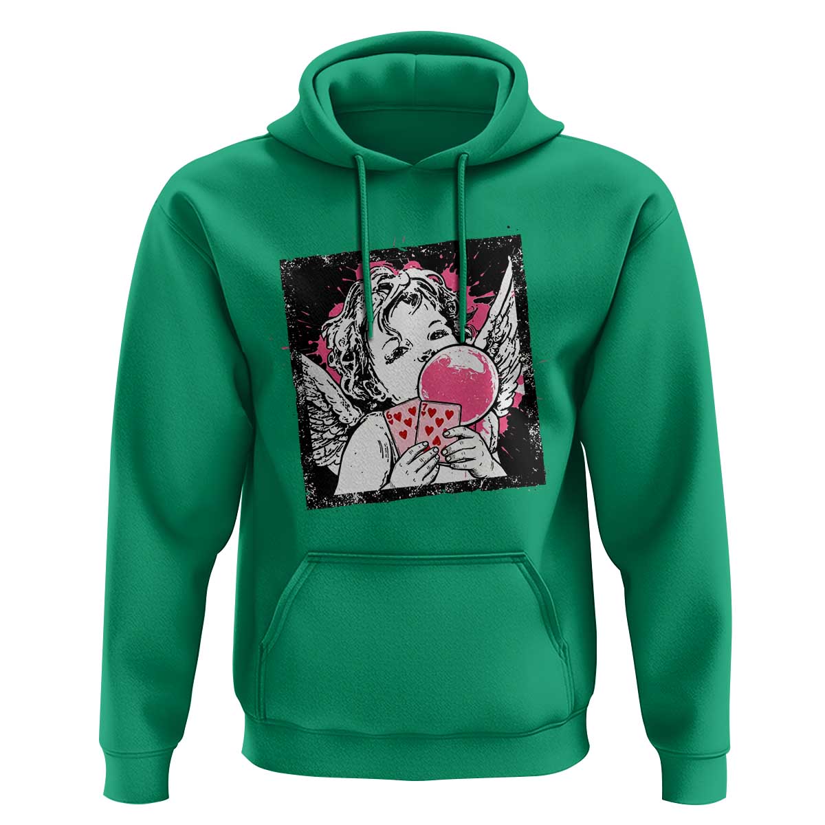 Funny 67 Valentines Hoodie Cupid Playing Cards Six Seven - Wonder Print Shop