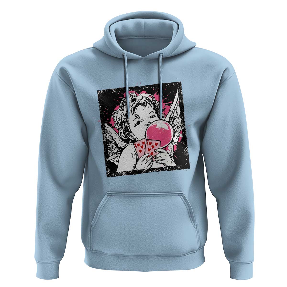 Funny 67 Valentines Hoodie Cupid Playing Cards Six Seven - Wonder Print Shop