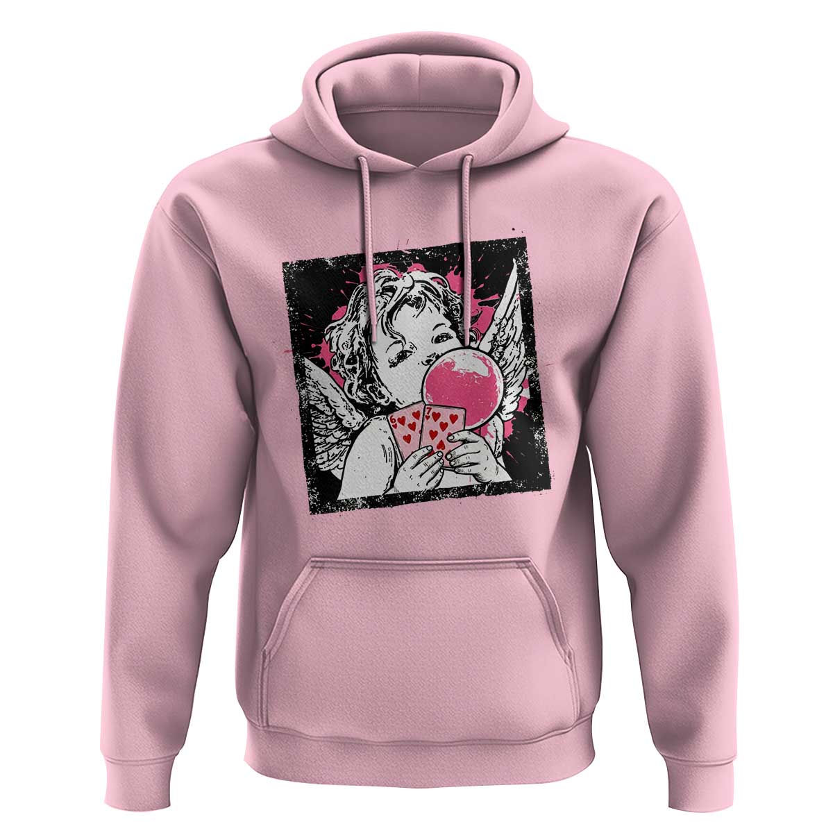 Funny 67 Valentines Hoodie Cupid Playing Cards Six Seven - Wonder Print Shop