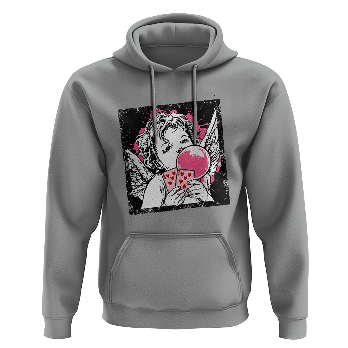 Funny 67 Valentines Hoodie Cupid Playing Cards Six Seven - Wonder Print Shop