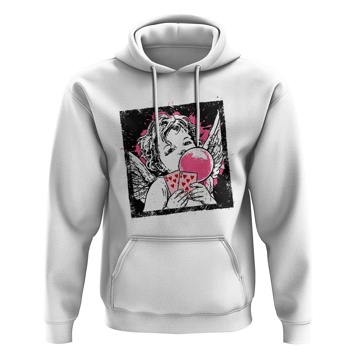 Funny 67 Valentines Hoodie Cupid Playing Cards Six Seven - Wonder Print Shop