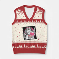 Funny 67 Valentines V-Neck Knit Sweater Vest Cupid Playing Cards Six Seven - Wonder Print Shop