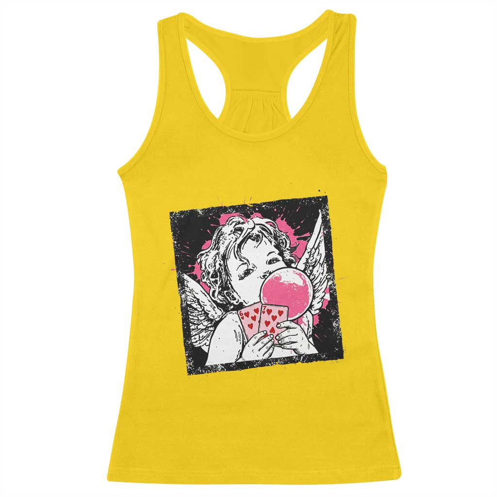Funny 67 Valentines Racerback Tank Top Cupid Playing Cards Six Seven - Wonder Print Shop