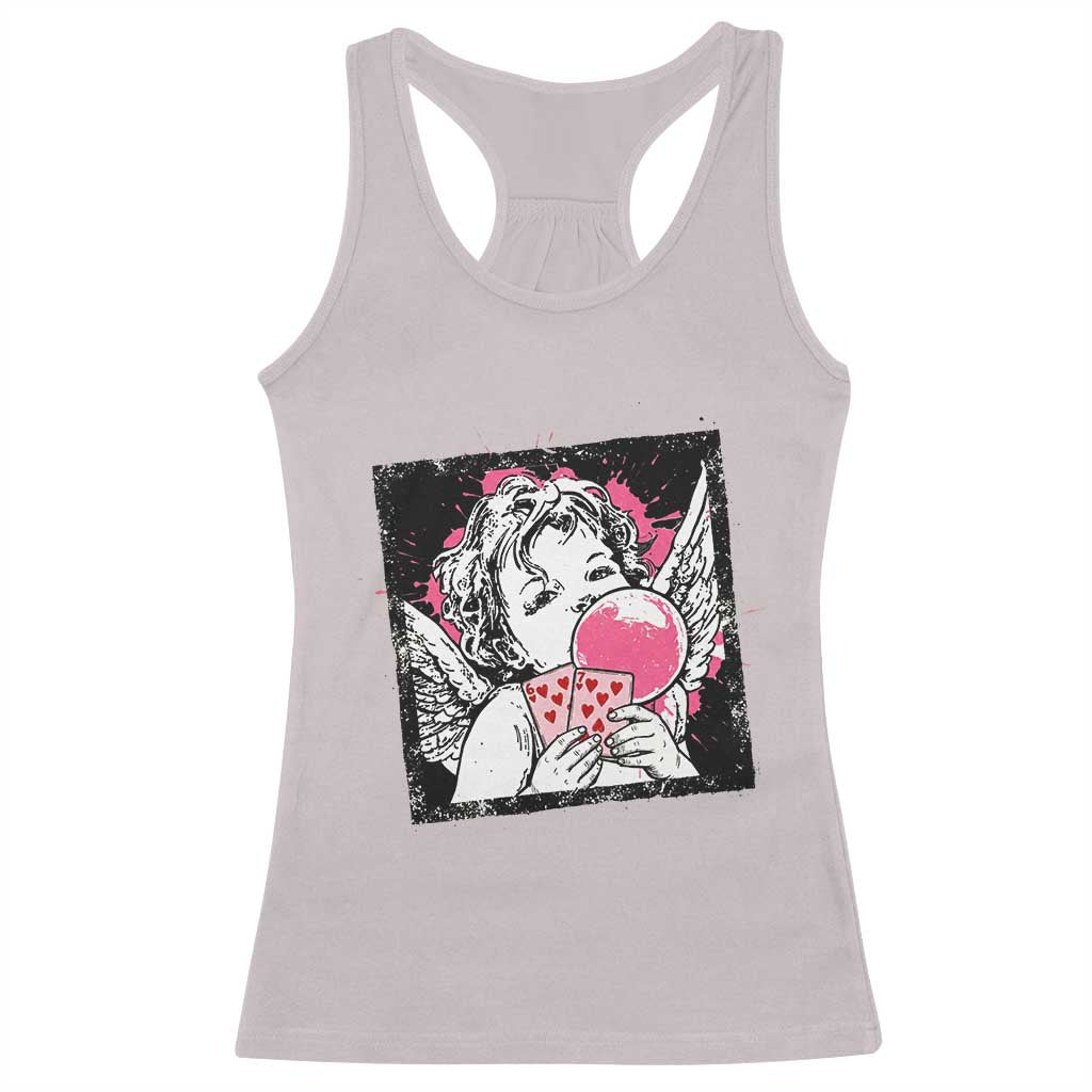 Funny 67 Valentines Racerback Tank Top Cupid Playing Cards Six Seven - Wonder Print Shop