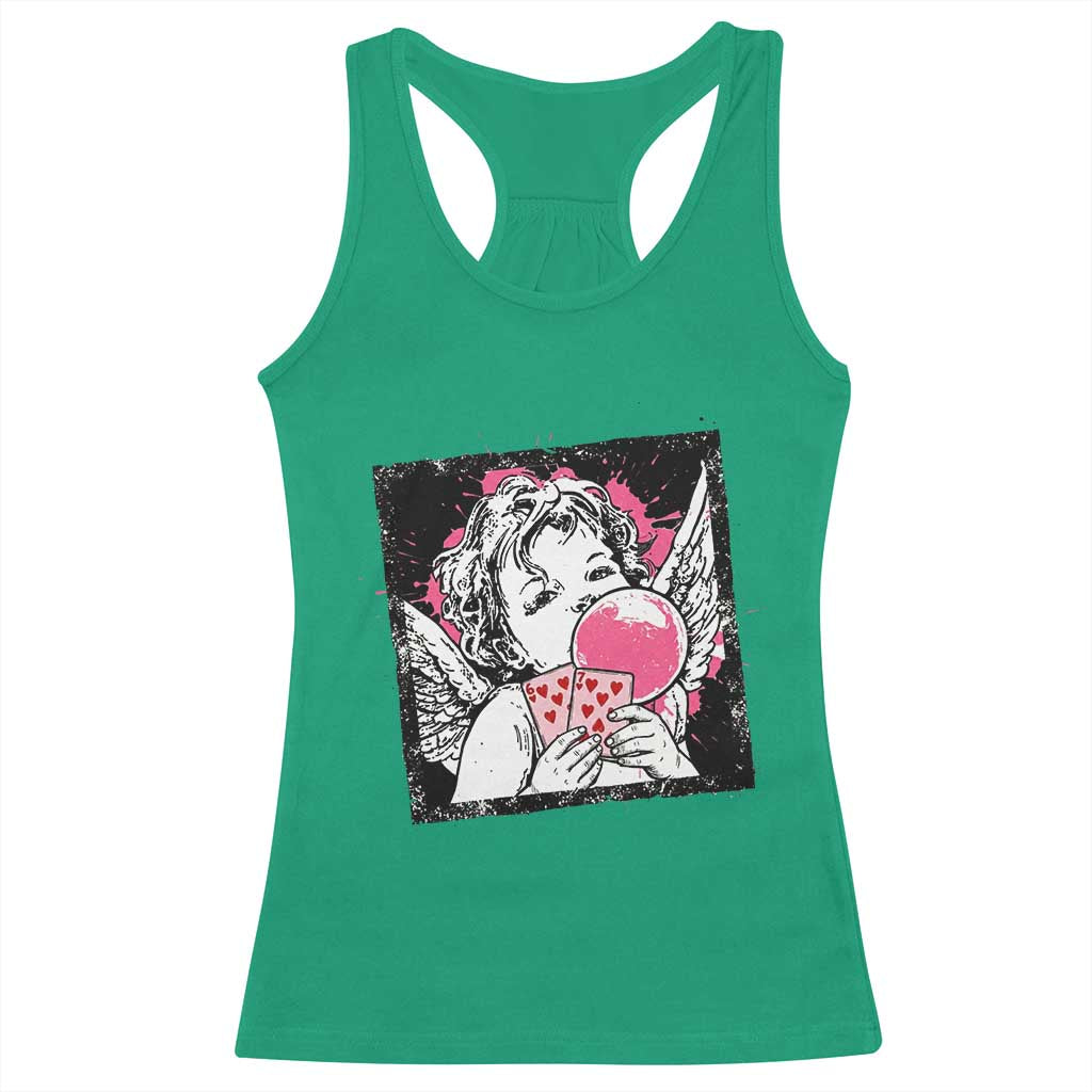 Funny 67 Valentines Racerback Tank Top Cupid Playing Cards Six Seven - Wonder Print Shop