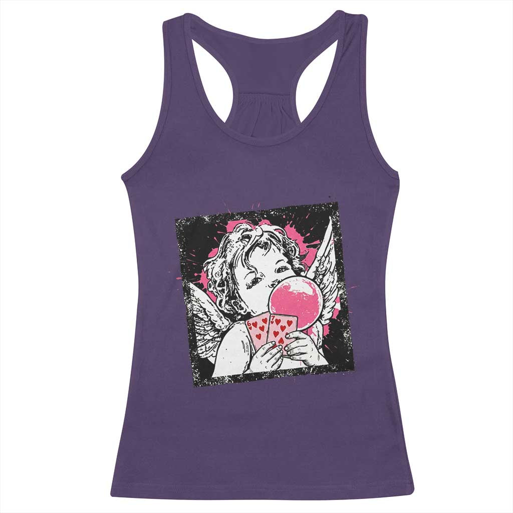 Funny 67 Valentines Racerback Tank Top Cupid Playing Cards Six Seven - Wonder Print Shop