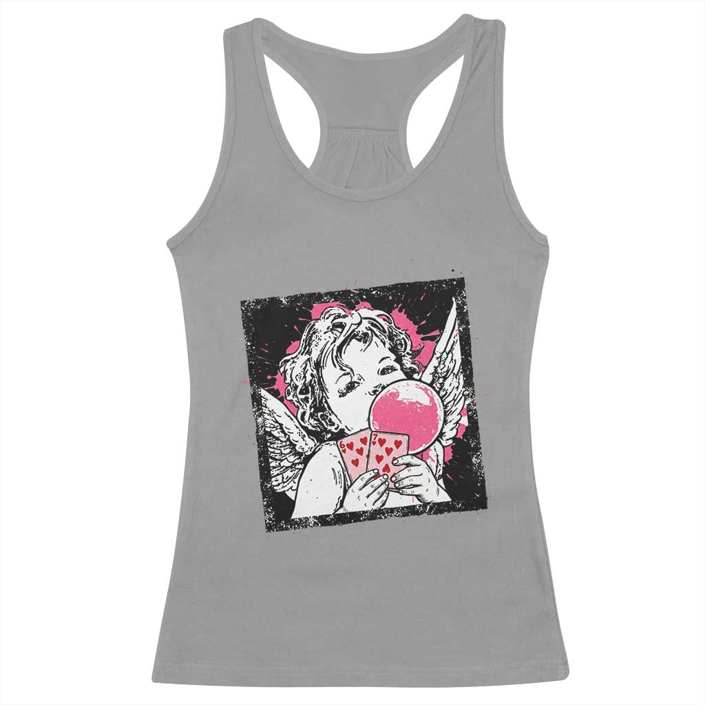 Funny 67 Valentines Racerback Tank Top Cupid Playing Cards Six Seven - Wonder Print Shop