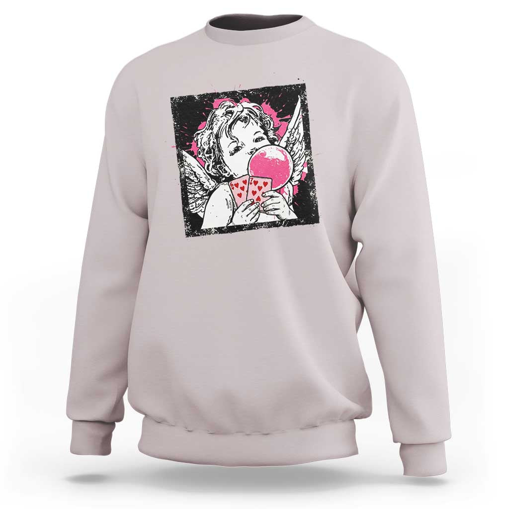 Funny 67 Valentines Sweatshirt Cupid Playing Cards Six Seven - Wonder Print Shop