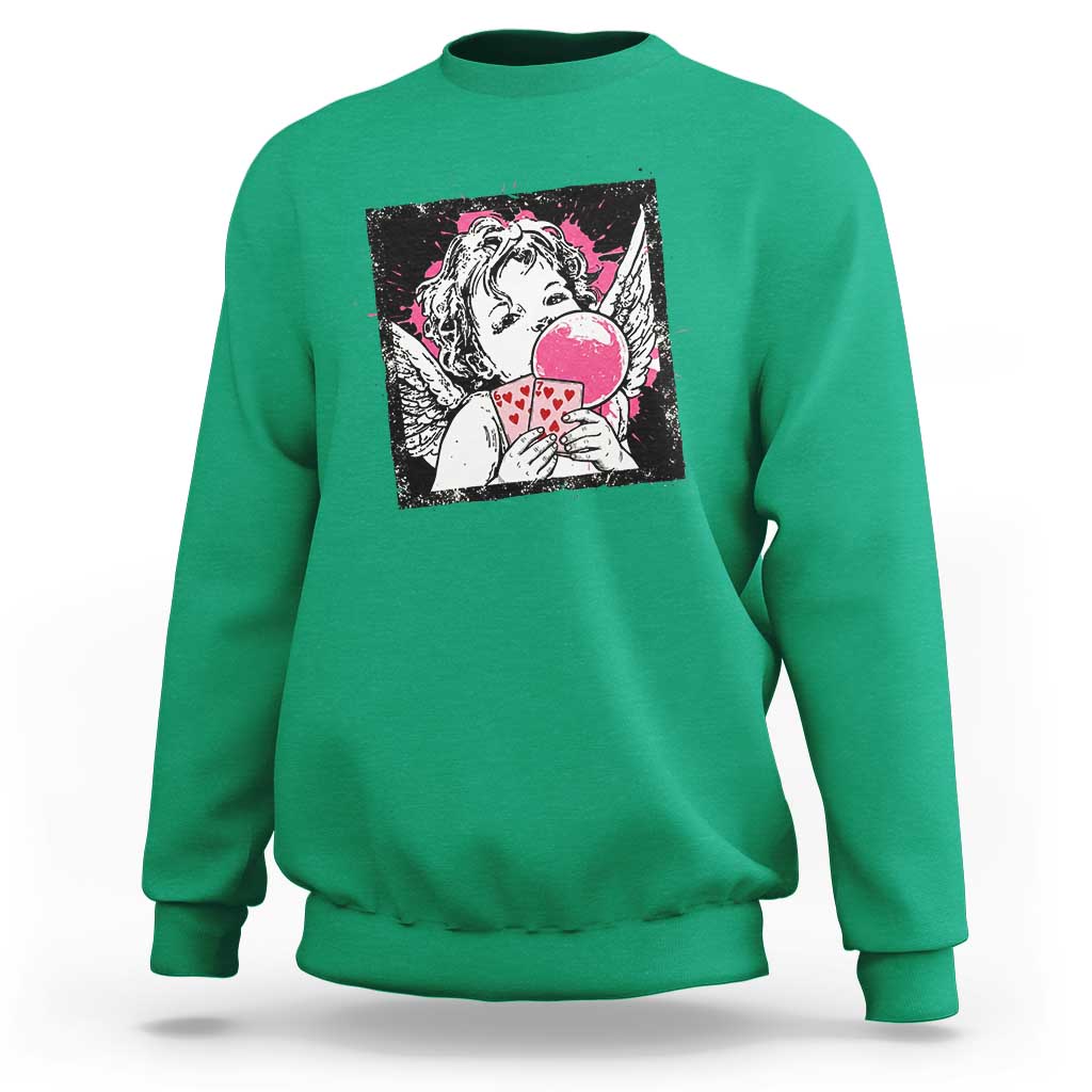 Funny 67 Valentines Sweatshirt Cupid Playing Cards Six Seven - Wonder Print Shop
