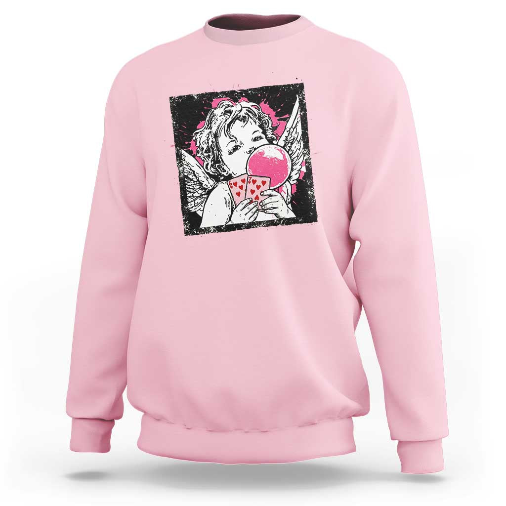 Funny 67 Valentines Sweatshirt Cupid Playing Cards Six Seven - Wonder Print Shop