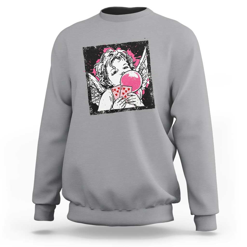 Funny 67 Valentines Sweatshirt Cupid Playing Cards Six Seven - Wonder Print Shop