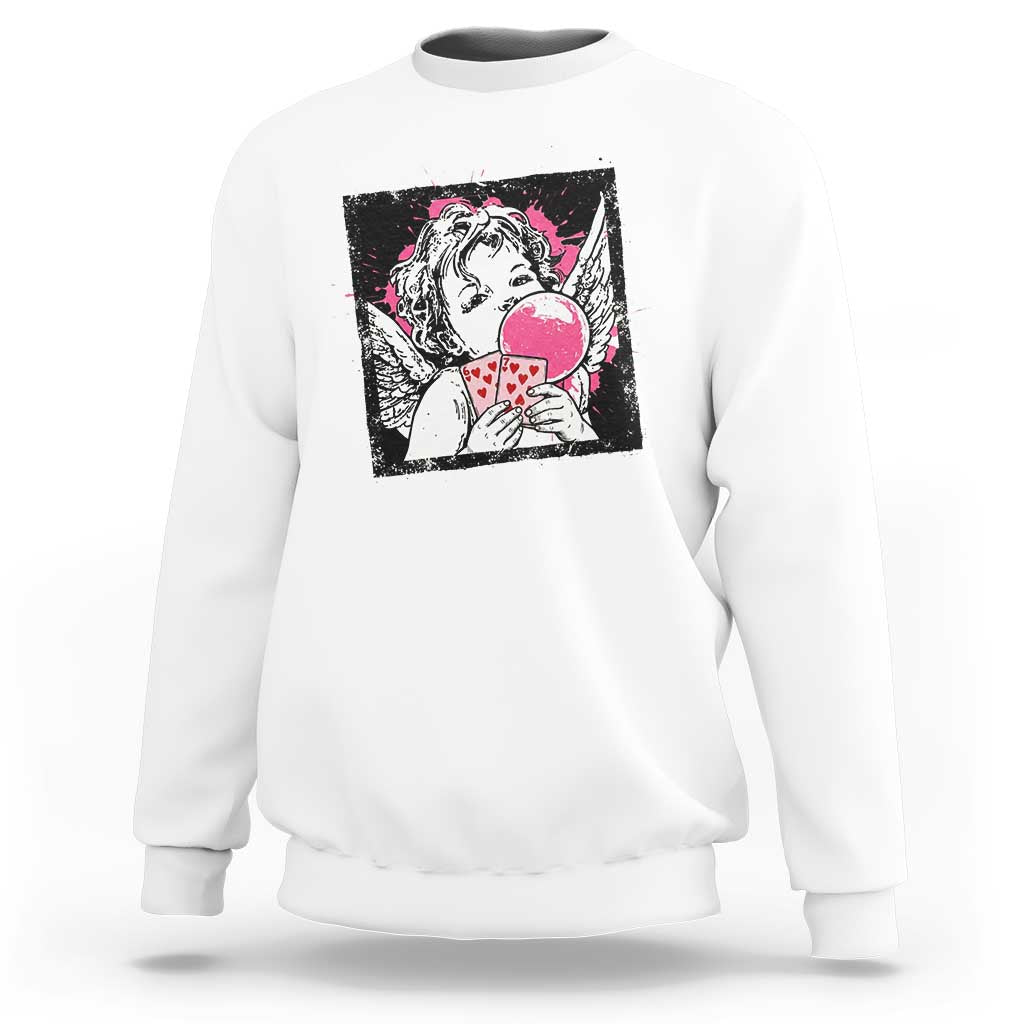 Funny 67 Valentines Sweatshirt Cupid Playing Cards Six Seven - Wonder Print Shop