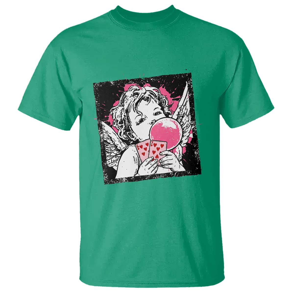 Funny 67 Valentines T Shirt Cupid Playing Cards Six Seven - Wonder Print Shop