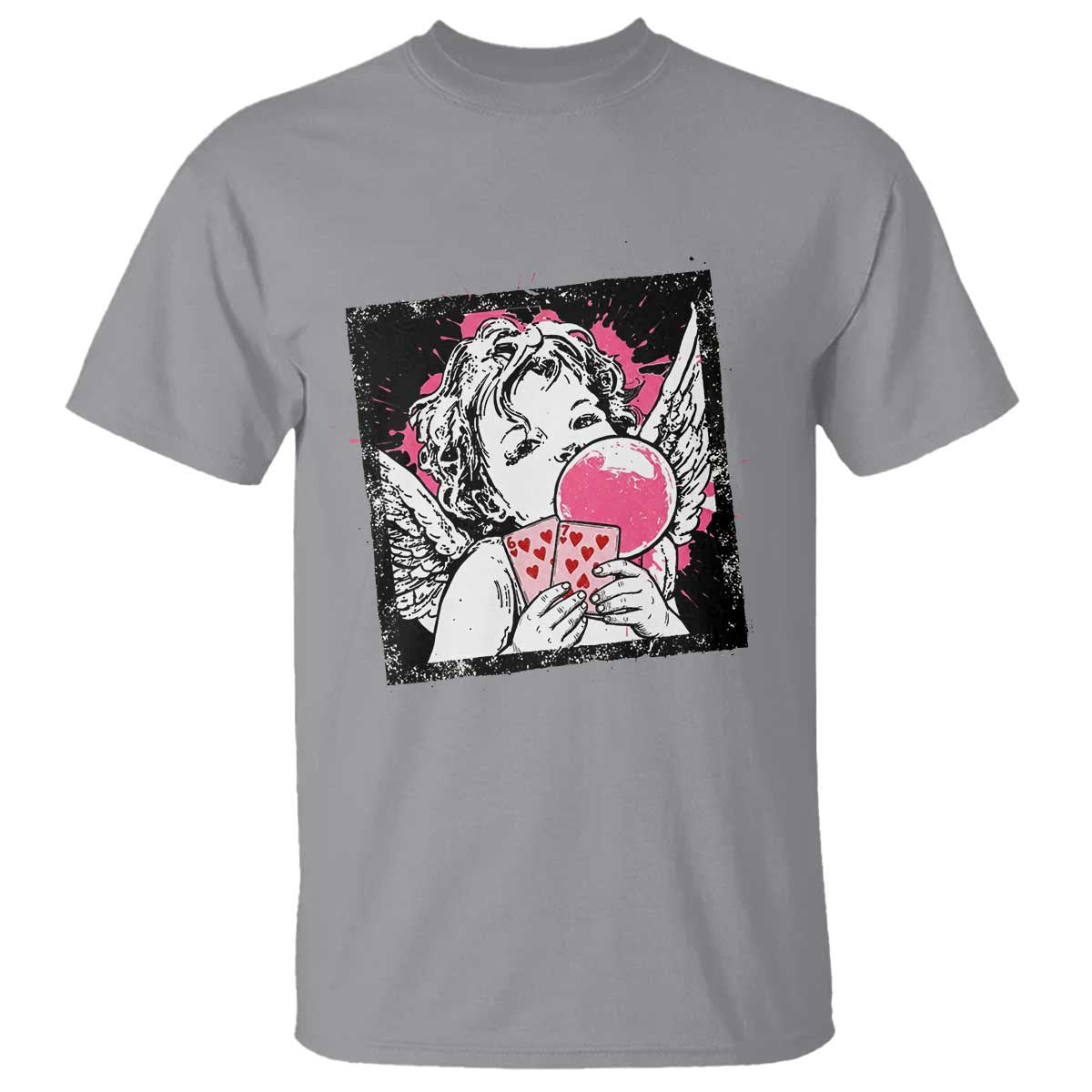 Funny 67 Valentines T Shirt Cupid Playing Cards Six Seven - Wonder Print Shop