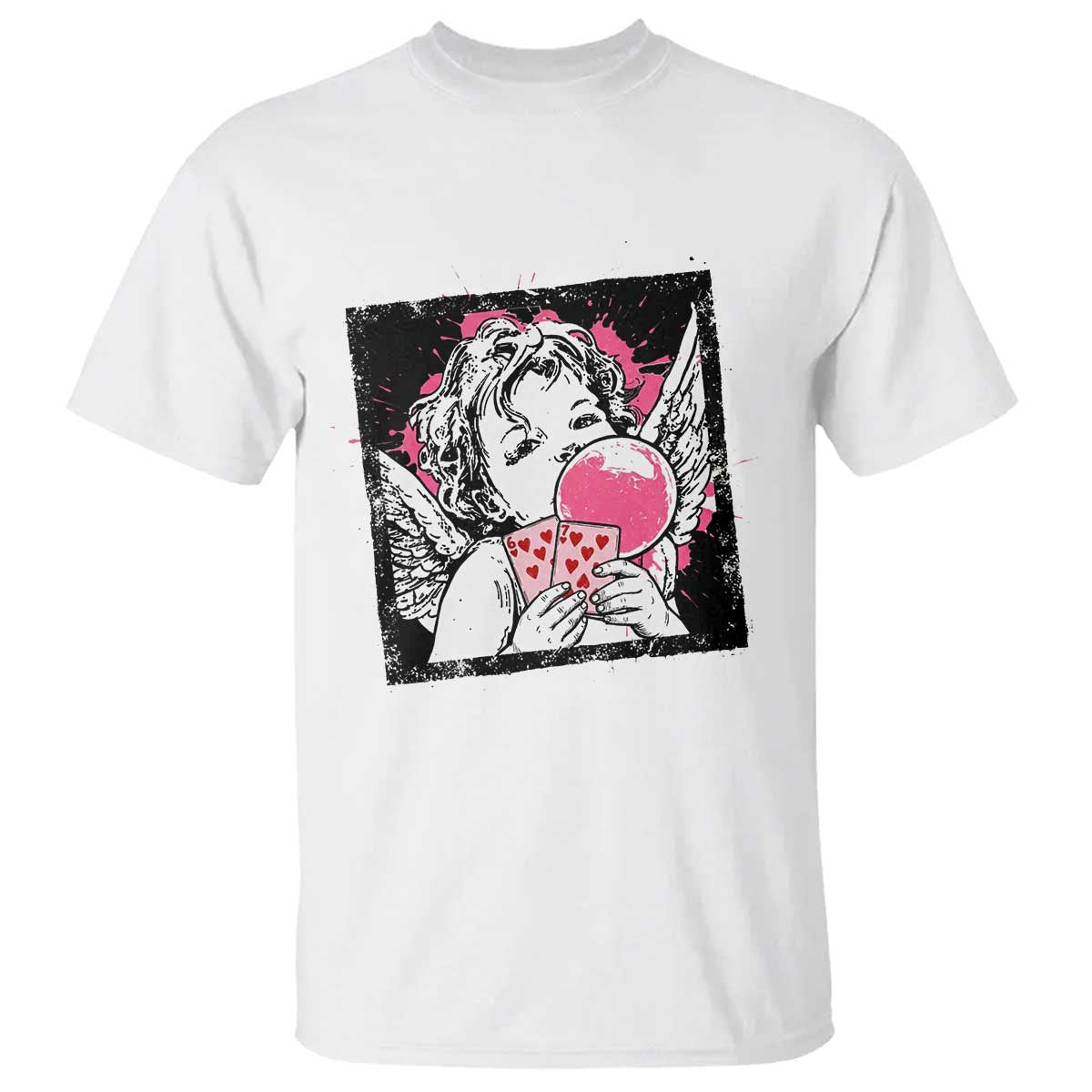 Funny 67 Valentines T Shirt Cupid Playing Cards Six Seven - Wonder Print Shop