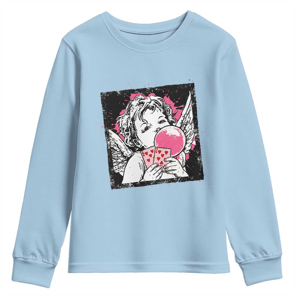 Funny 67 Valentines Youth Sweatshirt Cupid Playing Cards Six Seven - Wonder Print Shop
