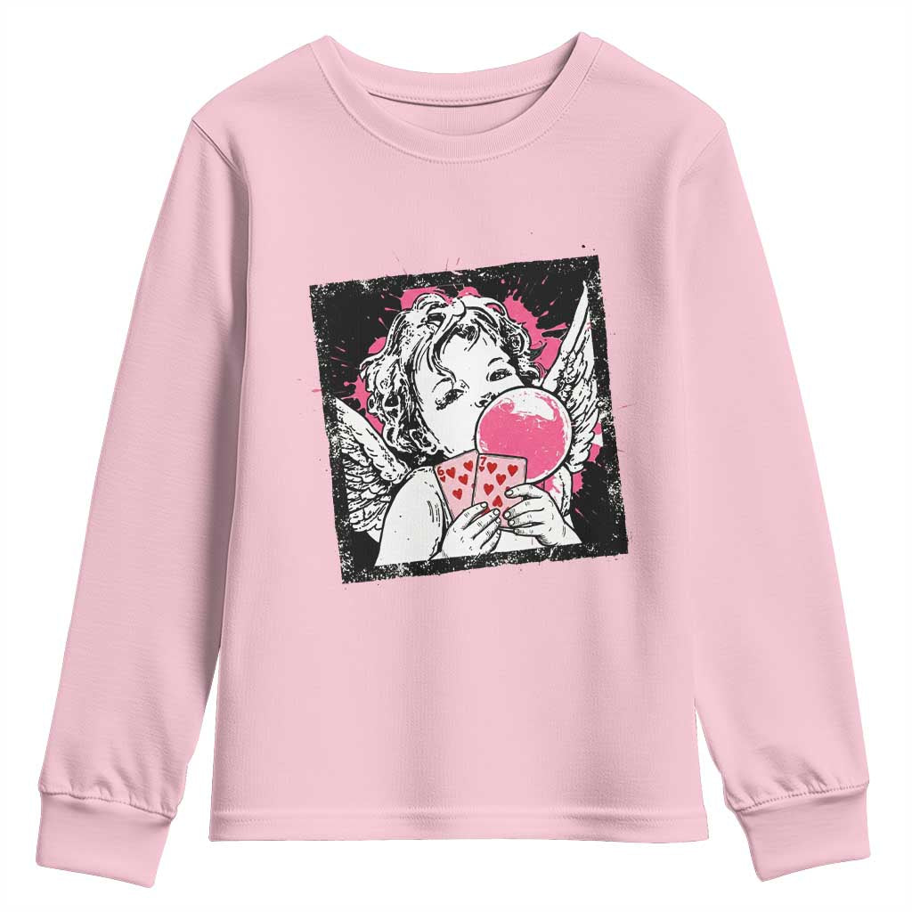 Funny 67 Valentines Youth Sweatshirt Cupid Playing Cards Six Seven - Wonder Print Shop