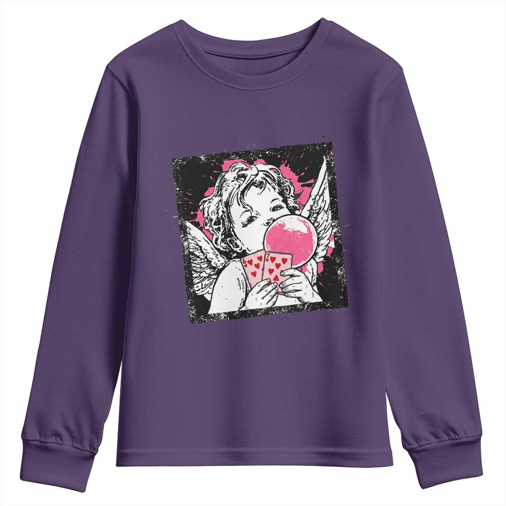 Funny 67 Valentines Youth Sweatshirt Cupid Playing Cards Six Seven - Wonder Print Shop