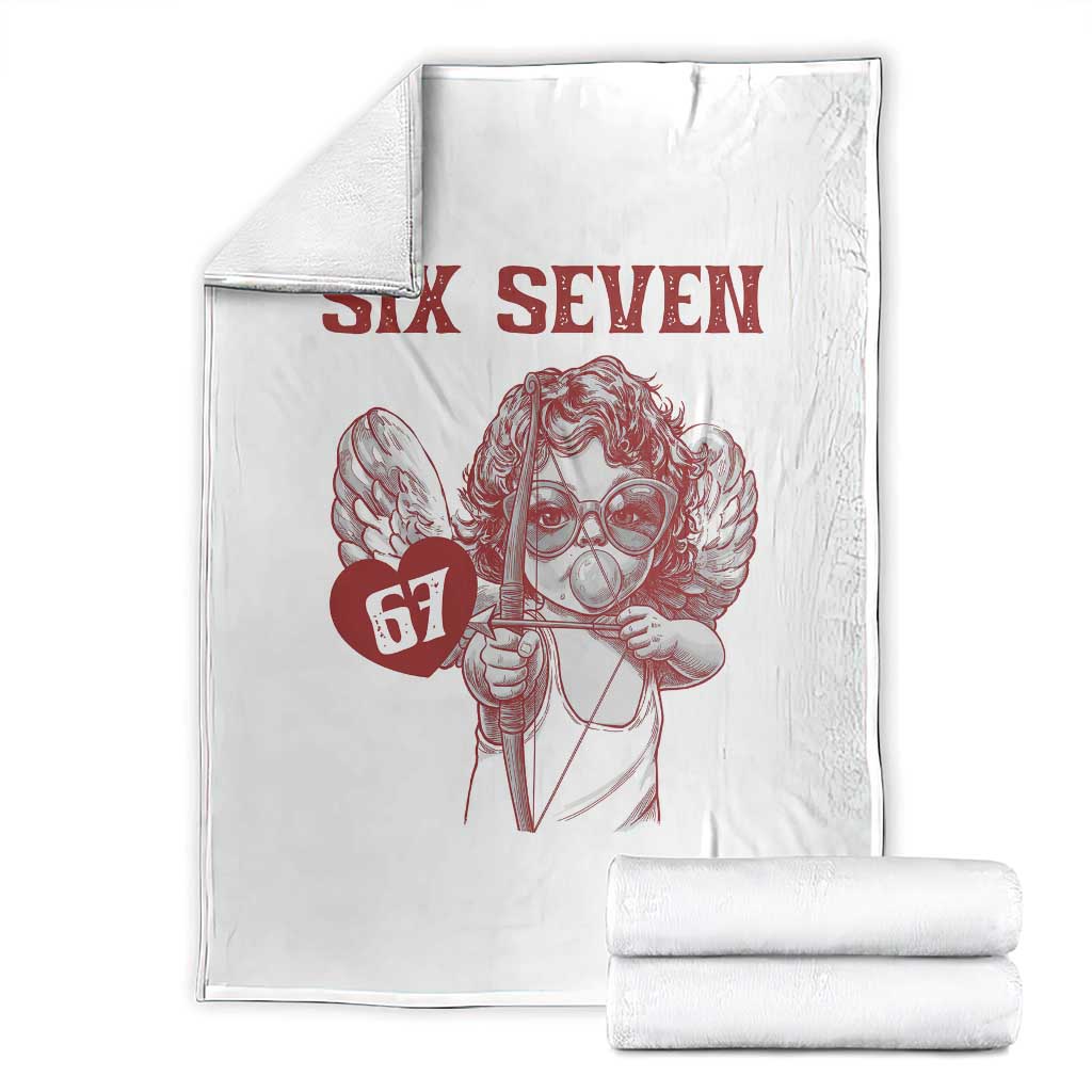 67 Valetines Meme Throw Blanket Funny Six Seven Valentines Day Heart - Wonder Print Shop