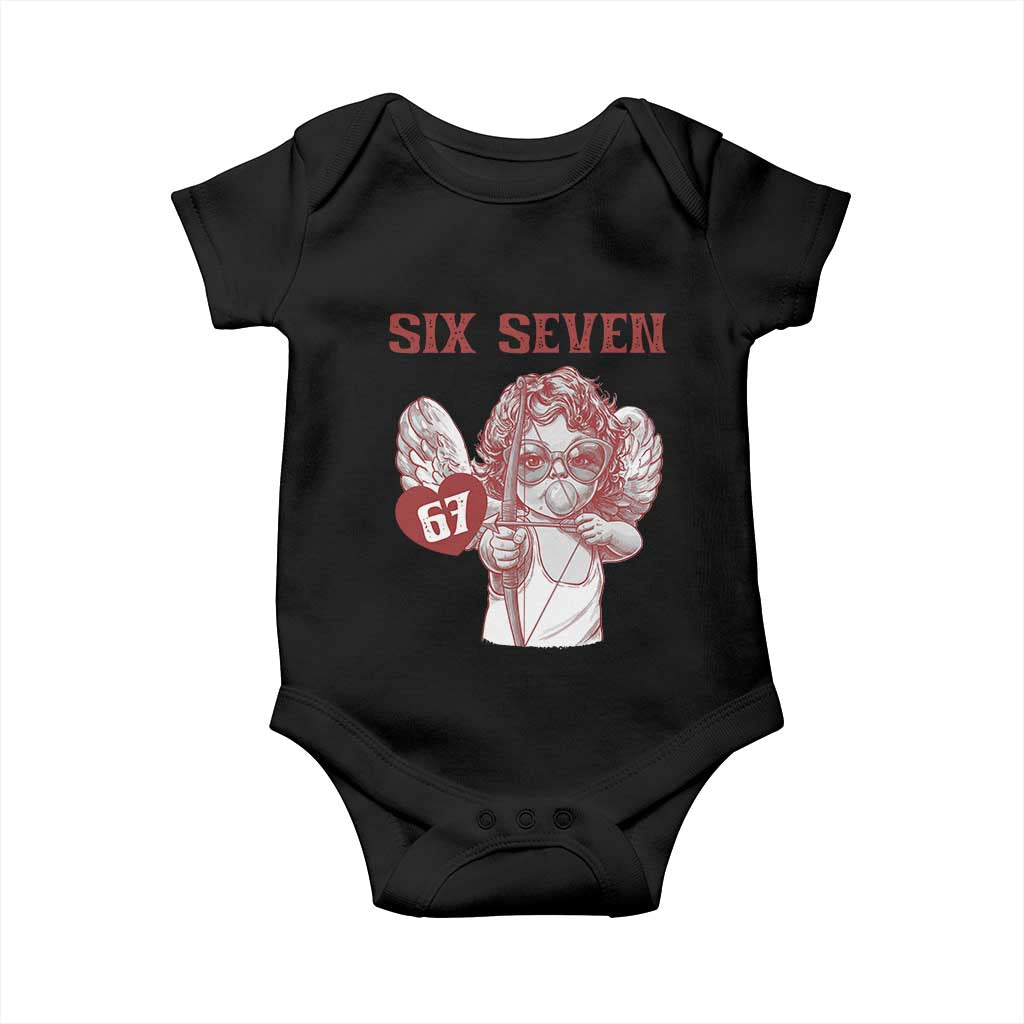 67 Valetines Meme Baby Onesie Funny Six Seven Valentines Day Heart - Wonder Print Shop