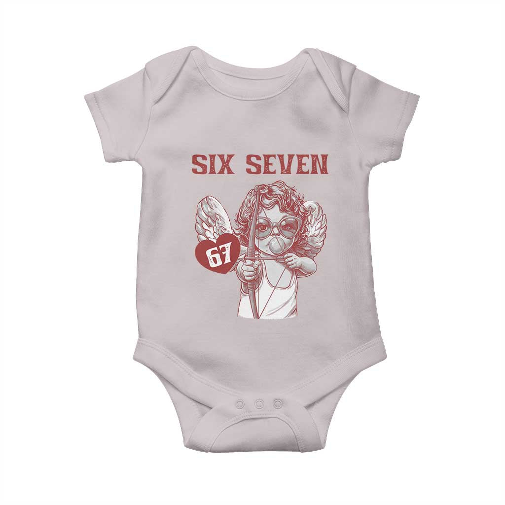67 Valetines Meme Baby Onesie Funny Six Seven Valentines Day Heart - Wonder Print Shop