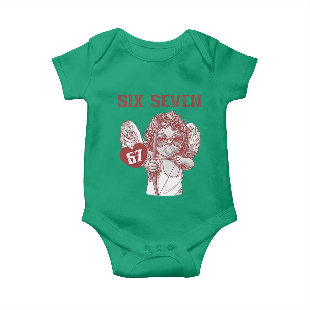 67 Valetines Meme Baby Onesie Funny Six Seven Valentines Day Heart - Wonder Print Shop