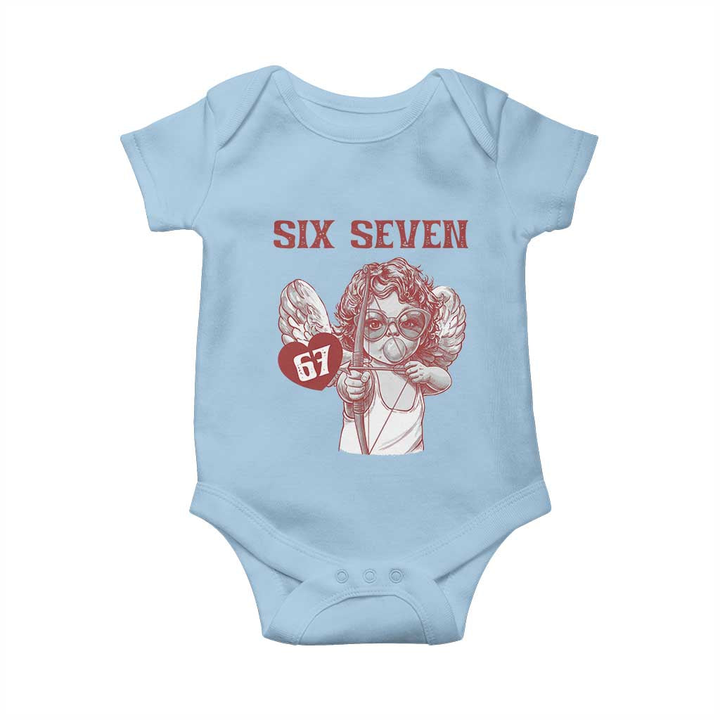 67 Valetines Meme Baby Onesie Funny Six Seven Valentines Day Heart - Wonder Print Shop