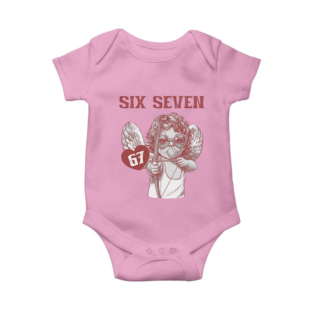 67 Valetines Meme Baby Onesie Funny Six Seven Valentines Day Heart - Wonder Print Shop
