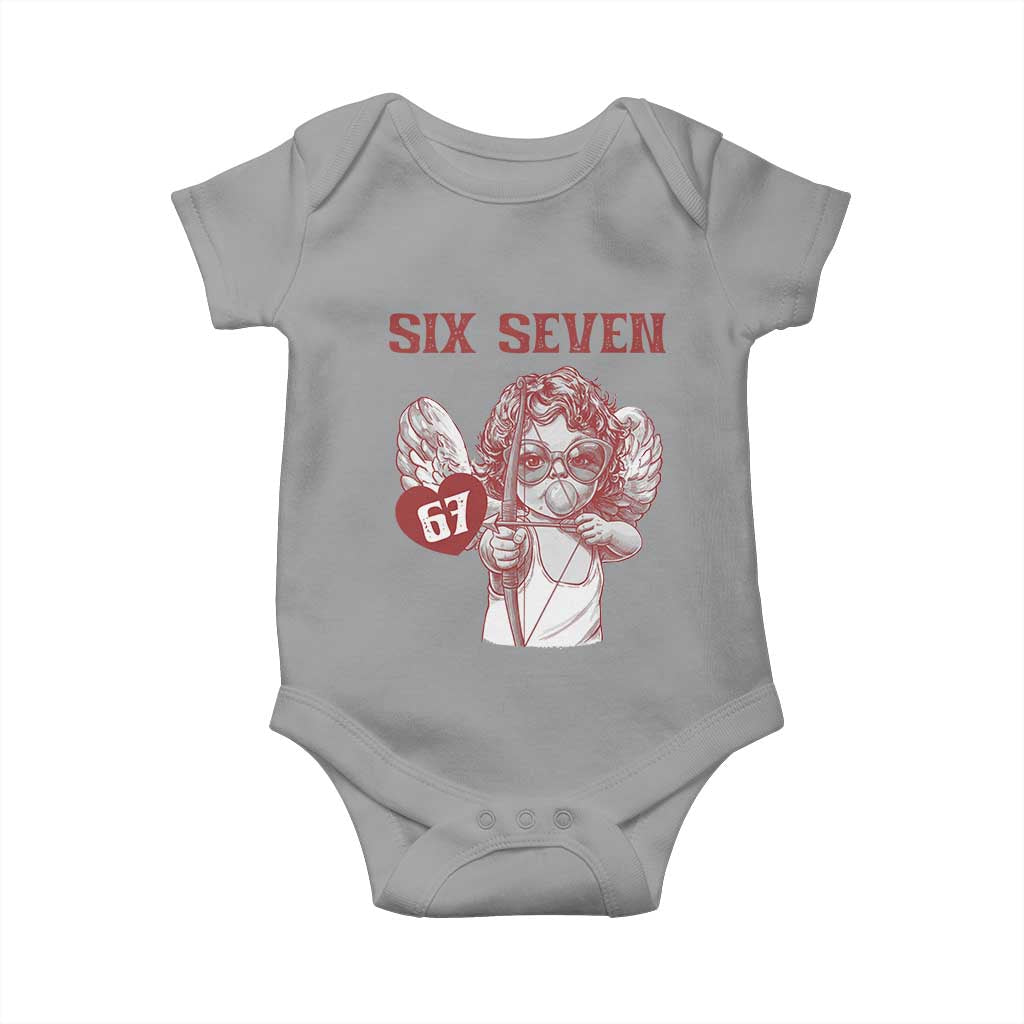 67 Valetines Meme Baby Onesie Funny Six Seven Valentines Day Heart - Wonder Print Shop