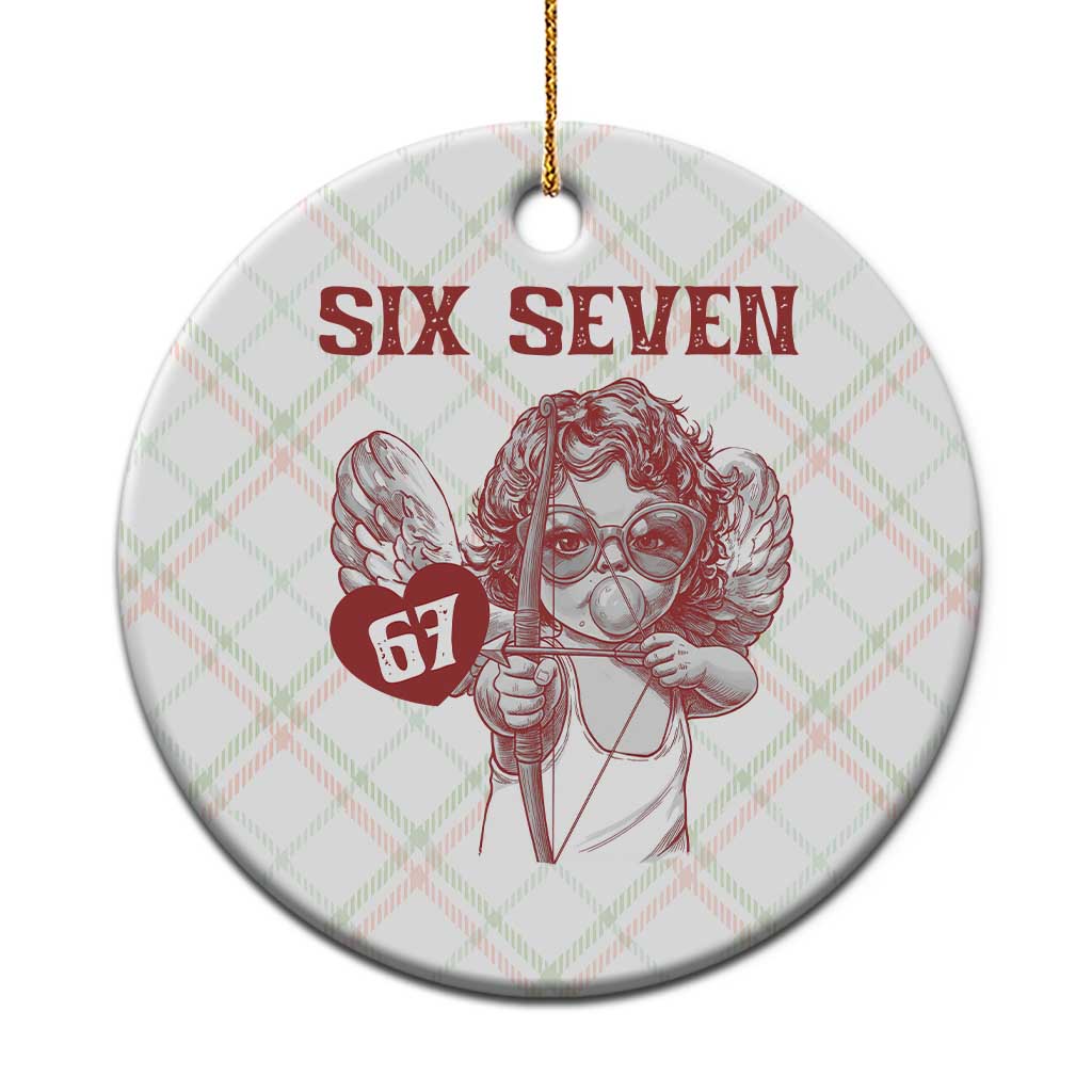 67 Valetines Meme Ceramic Ornament Funny Six Seven Valentines Day Heart - Wonder Print Shop