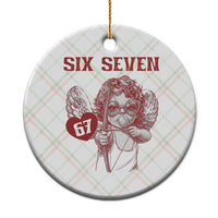 67 Valetines Meme Ceramic Ornament Funny Six Seven Valentines Day Heart - Wonder Print Shop