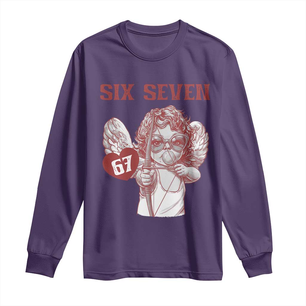 67 Valetines Meme Long Sleeve Shirt Funny Six Seven Valentines Day Heart - Wonder Print Shop