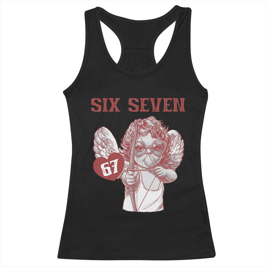 67 Valetines Meme Racerback Tank Top Funny Six Seven Valentines Day Heart - Wonder Print Shop